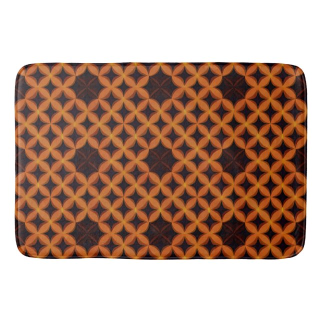 Abstrakt mönster med orange geometriska kronblad badrumsmatta (Framsidan)
