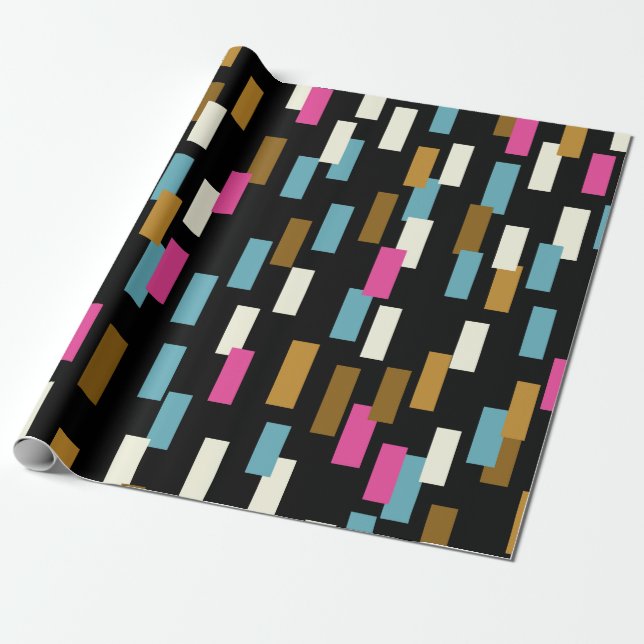 Abstrakt mönster med texturerade geometriska forme presentpapper (Utrullad)