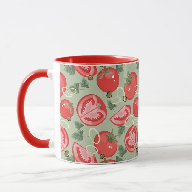 Abstrakt mönster med tomaten mugg (Vänster)