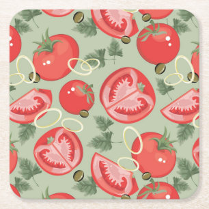 Abstrakt mönster med tomaten underlägg papper kvadrat