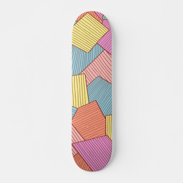 Abstrakt mönster mini skateboard bräda 18,5 cm (Framsida)