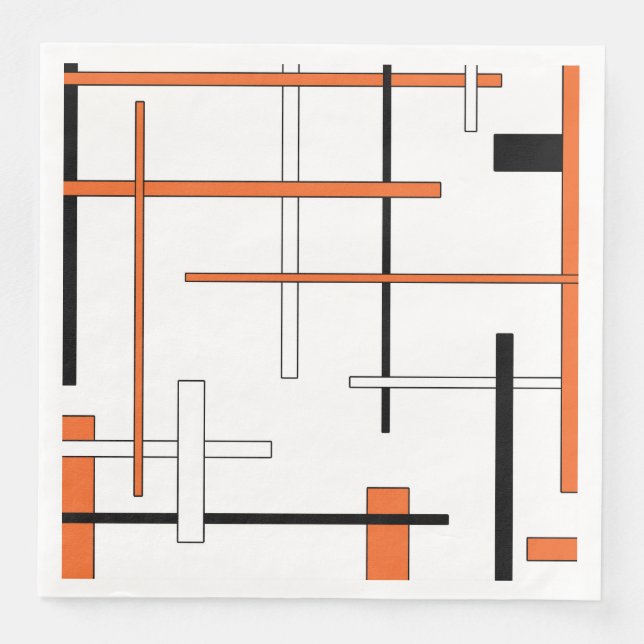 ABSTRAKT MÖNSTER - ORANGE PAPPERSSERVETT (Framsida)
