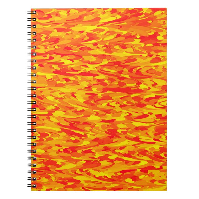 Abstrakt Mönster Orange Red Gult Anteckningsbok (Framsidan)