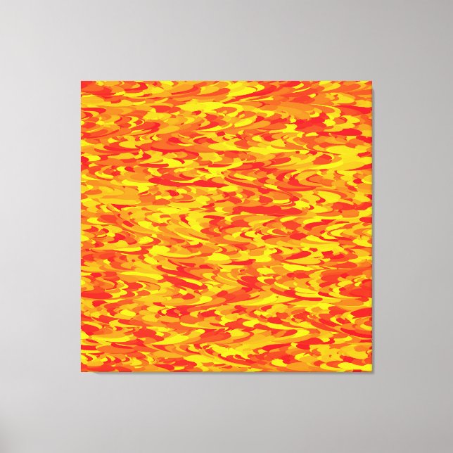 Abstrakt mönster orange röd gul canvastryck (Framsida)