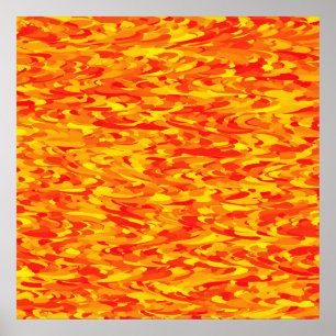Abstrakt mönster orange röd gul poster