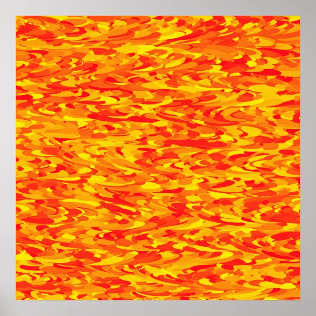Abstrakt mönster orange röd gul poster (Framsidan)