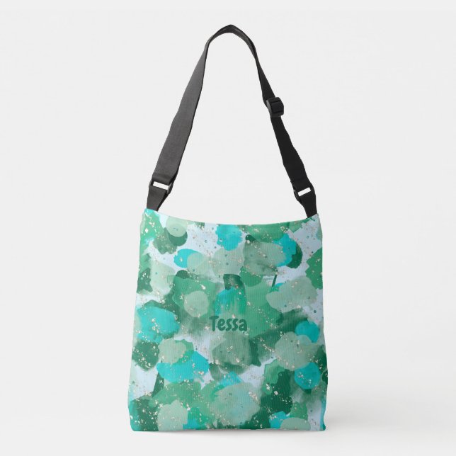 Abstrakt Mönster Penseldrag, Personlig Gift Axelväska (Framsida)