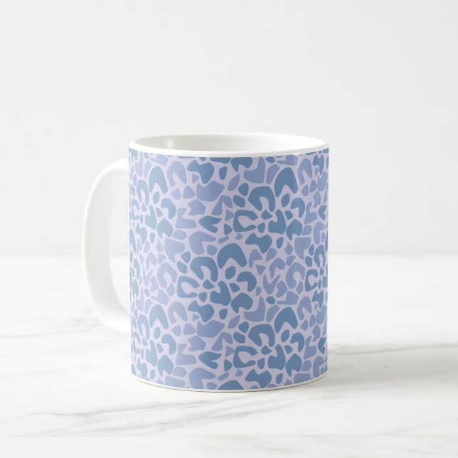 Abstrakt mönster prickigt grått och blått kaffemugg (Framsida vänster)