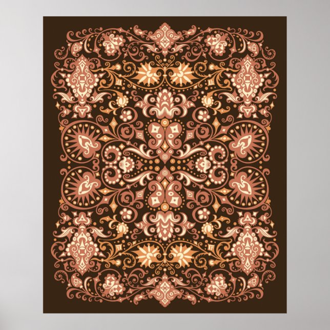 Abstrakt mönster. Psychedelic färg vågigt bakgrund Poster (Framsidan)