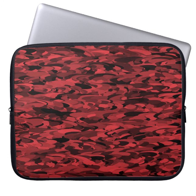 Abstrakt Mönster Red Black Laptop Fodral (Framsidan)