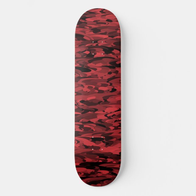 Abstrakt Mönster Red Black Mini Skateboard Bräda 18,5 Cm (Framsida)