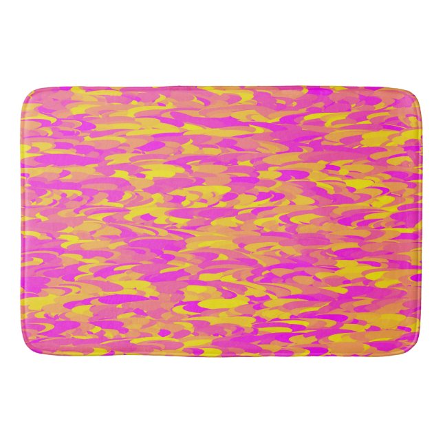Abstrakt Mönster Rosa Gul Orange Badrumsmattor (Framsidan)