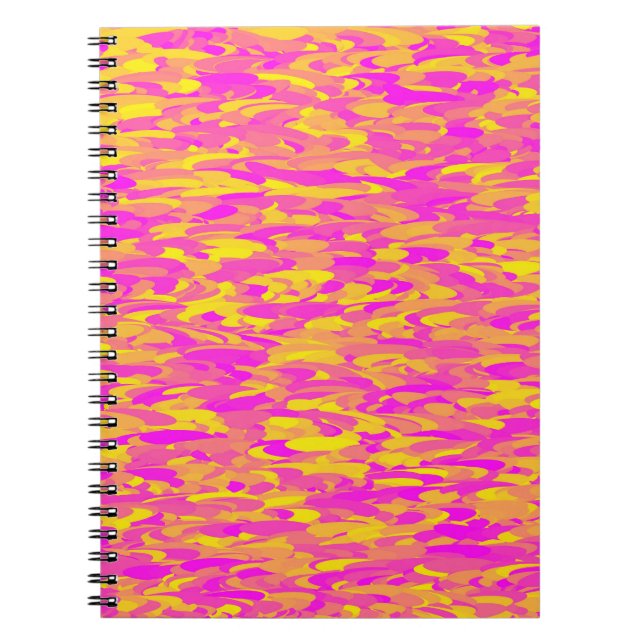 Abstrakt Mönster Rosa Gult Orange Anteckningsbok (Framsidan)