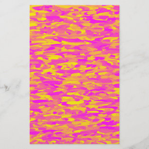 Abstrakt Mönster Rosa Gult Orange Brevpapper