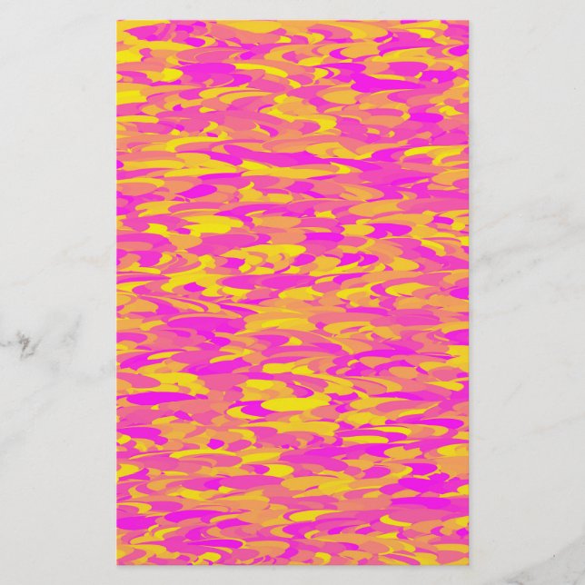 Abstrakt Mönster Rosa Gult Orange Brevpapper (Framsida)