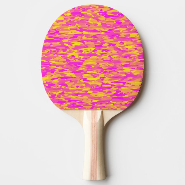 Abstrakt Mönster Rosa Gult Orange Pingisracket (Framsidan)