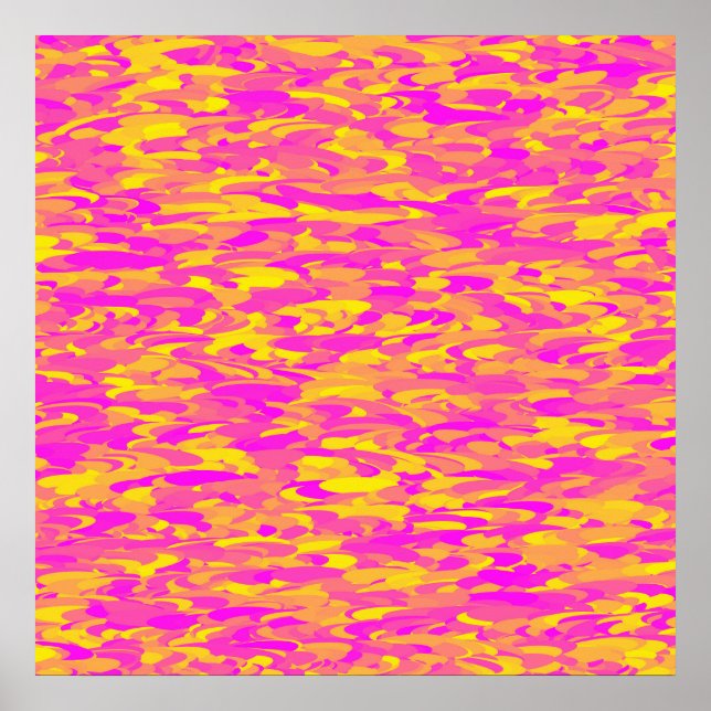 Abstrakt mönster rosa gult orange poster (Framsidan)