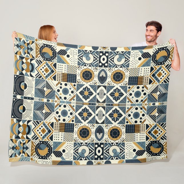 Abstrakt Mönster Sherpa Blanket Fleecefilt (På plats)