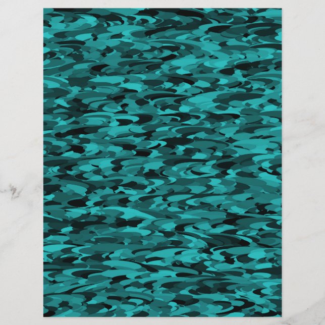 Abstrakt Mönster Teal Black Brevhuvud (Framsida)