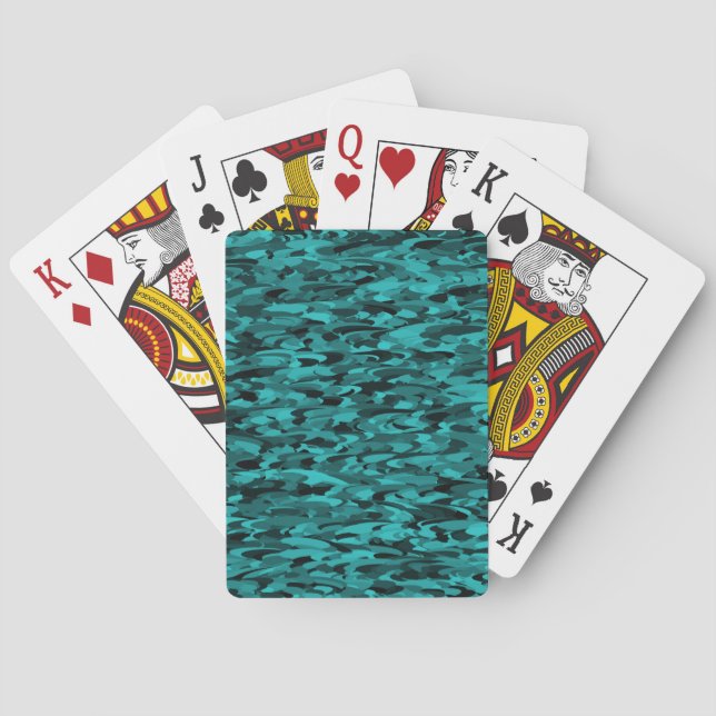 Abstrakt Mönster Teal Black Casinokort (Baksidan)