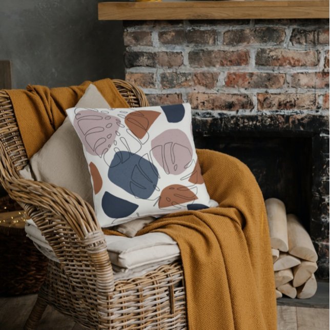 Abstrakt Monstera Kudde (Skapare uppladdad)