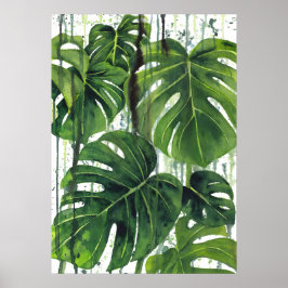 Abstrakt Monstera Plant 3 Poster