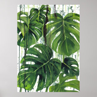 Abstrakt Monstera Plant 3 Poster