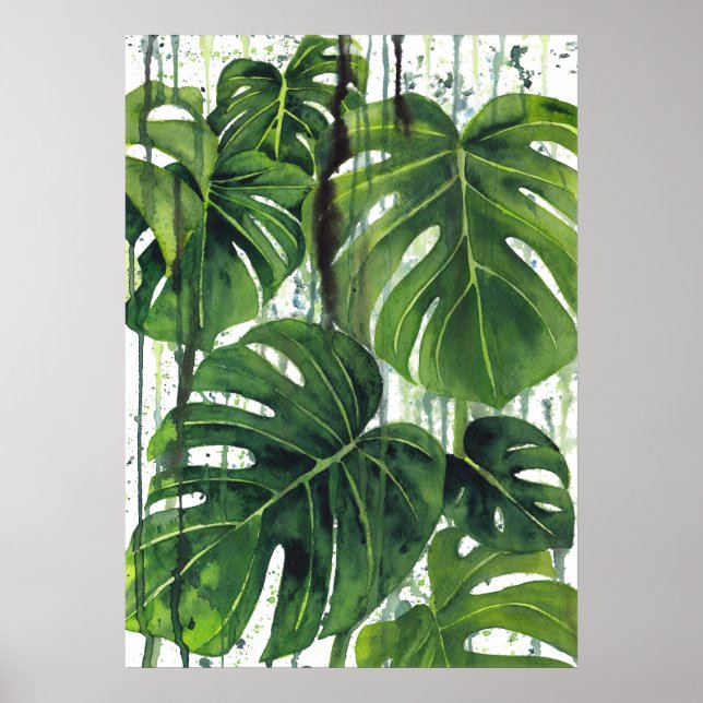 Abstrakt Monstera Plant 3 Poster (Framsidan)