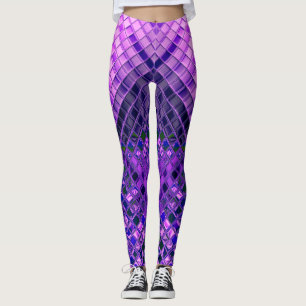 Abstrakt mönsterblått och lilor Ombre Leggings