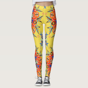 Abstrakt Mönsterdesign (Gul) Leggings