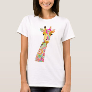 Abstrakt mönstergiraffkvinna skjortor för T Tee Shirt