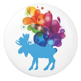 Abstrakt Moose Ceramic Knob Knopp
