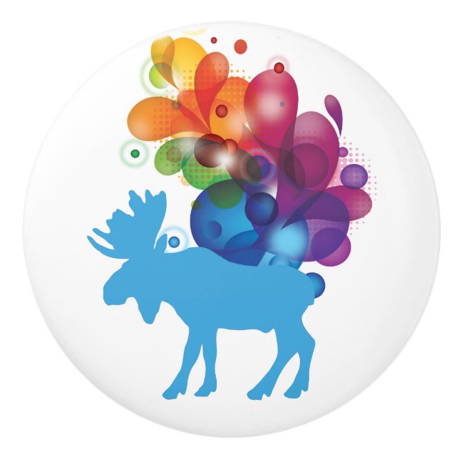 Abstrakt Moose Ceramic Knob Knopp (Framsidan)