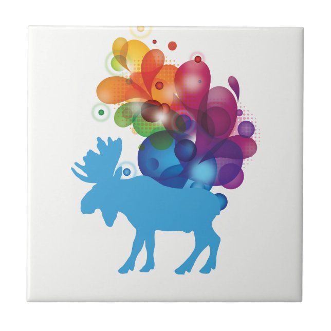 Abstrakt Moose Ceramic Tile Kakelplatta (Framsidan)