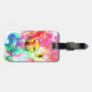 Abstrakt Moose Luggage Tag w/ läderband Bagagebricka