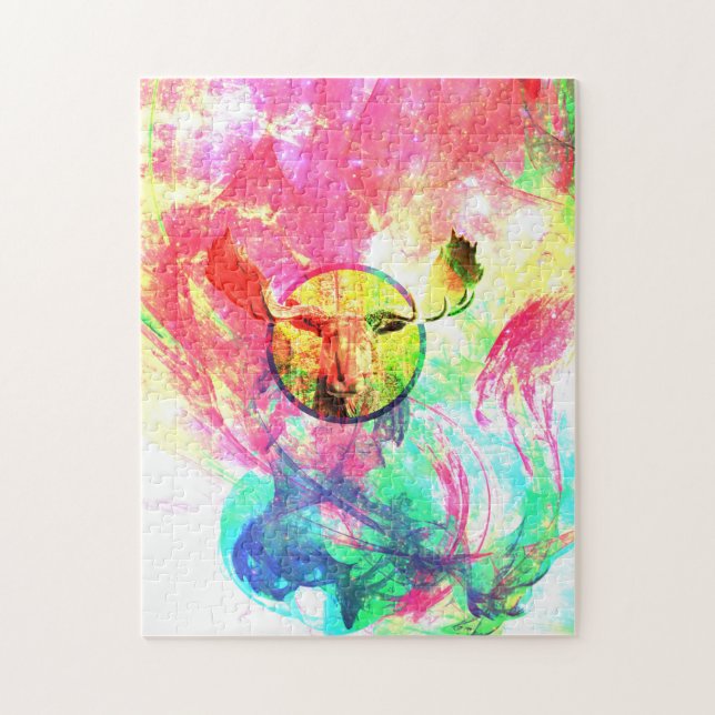 Abstrakt Moose Photo Puzzle Pussel (Vertikal)