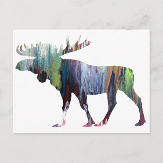 Abstrakt Moose silhouette Vykort