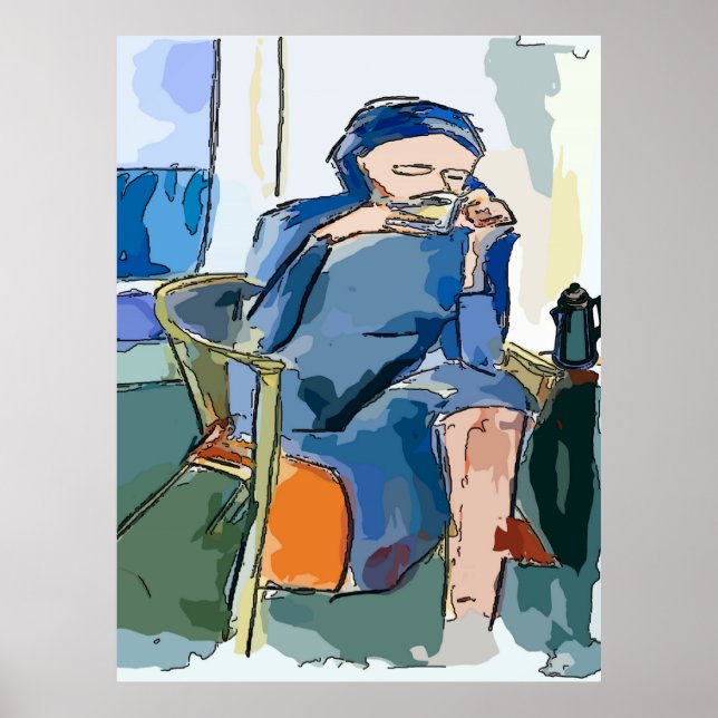 Abstrakt Morgonkaffe Poster (Framsidan)