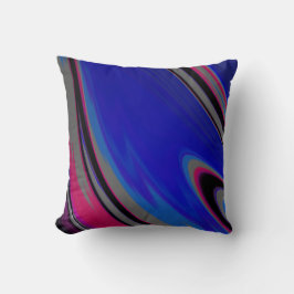 Abstrakt Mörk blått Grått Magenta Fractal Kudde