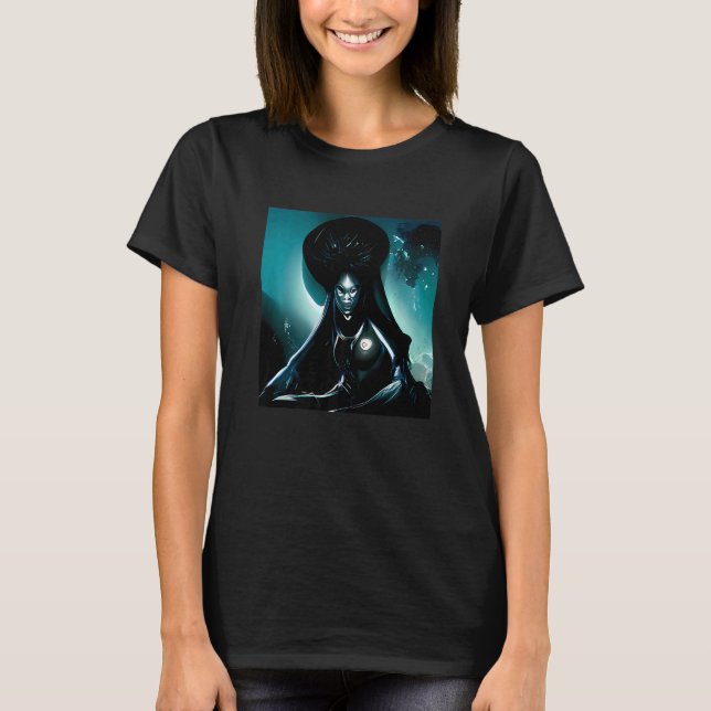 Abstrakt Mörkrets gudinna T Shirt (Framsida)