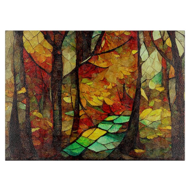 Abstrakt Mosaic Autumn Forest Cting Board (Framsidan)