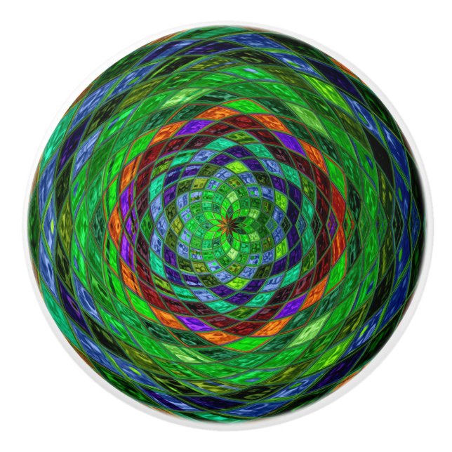 Abstrakt Mosaic-färgat glas nr 8 Knopp (Framsidan)