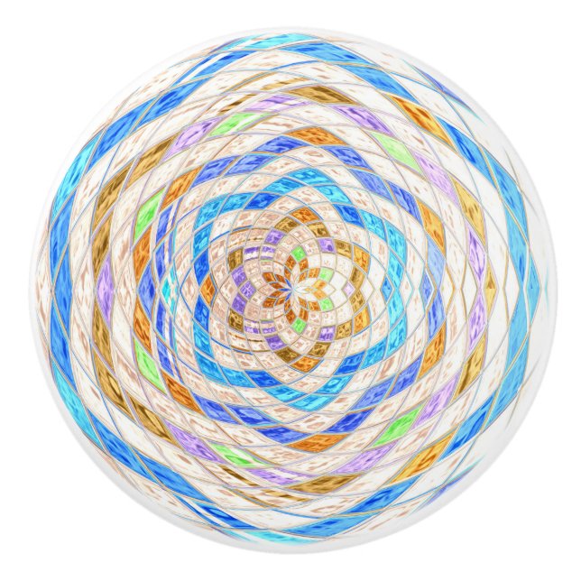 Abstrakt Mosaic-glasflaska nr 4 Knopp (Framsidan)