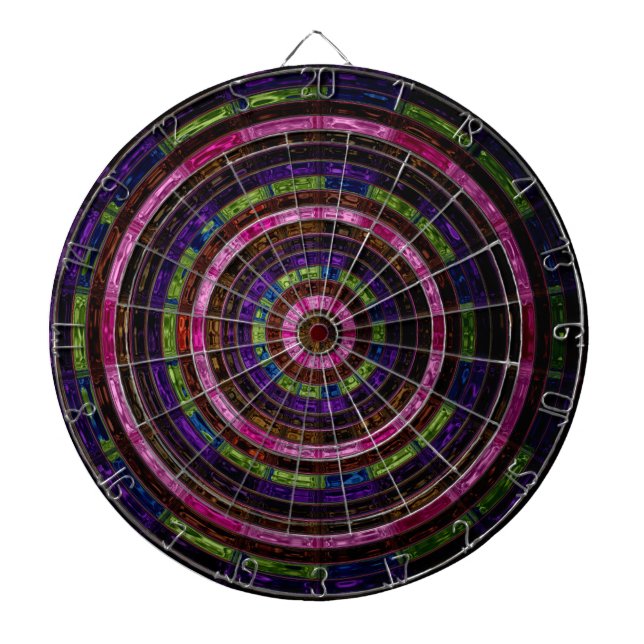 Abstrakt Mosaic-glasskikt Darttavla (Framsidan)