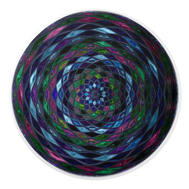 Abstrakt Mosaic-glasskikt nr 11 Knopp (Framsidan)