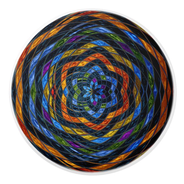 Abstrakt Mosaic-glasskiktat #5 Knopp (Framsidan)