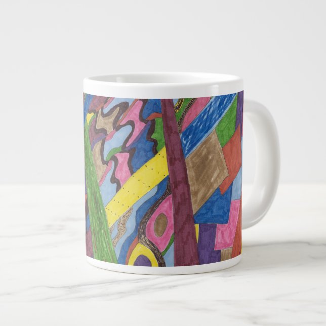 abstrakt  "Mosaic Kor Roads" Jumbo Mugg (Framsida höger)