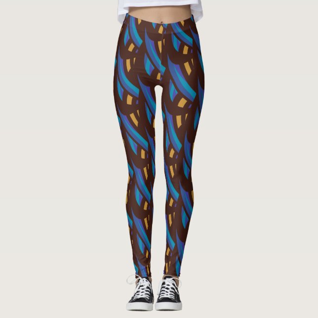 Abstrakt Mosaic Mönster #3 Leggings (Framsida)