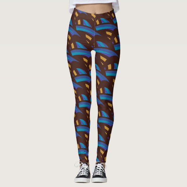 Abstrakt Mosaic Mönster #4 Leggings (Framsida)