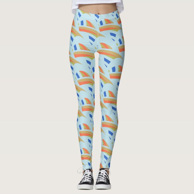 Abstrakt Mosaic Mönster Leggings (Framsida)